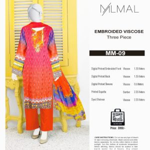 Viscose Three piece Embroided Suit