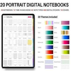 20 Portrait Digital Notebooks