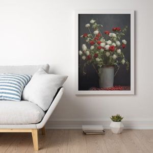 Neutral Botanical Rose Printable Drawing Art for Wall Decoration