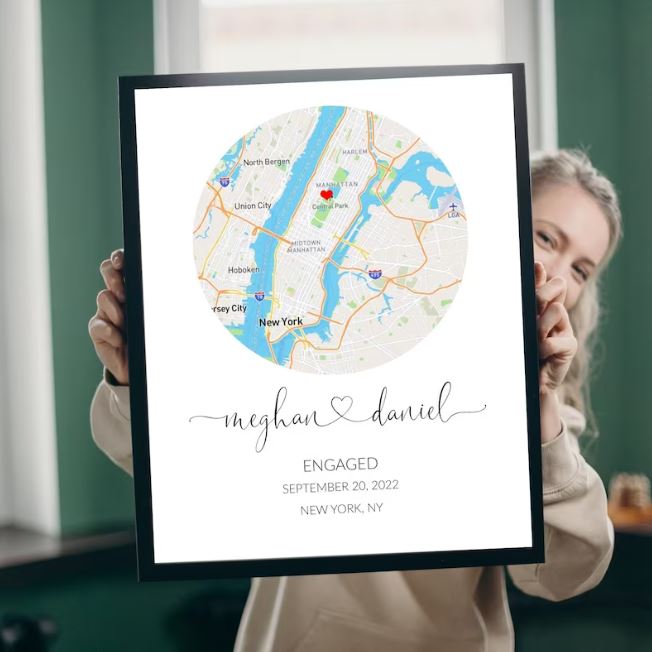 Custom City Map Art Print for Future Gift