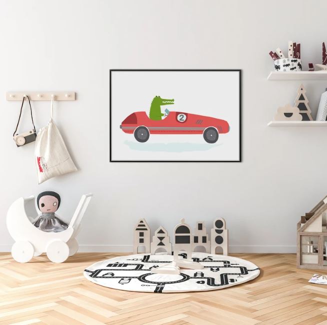 Racing Car Print for Kids or Boys Bedroom