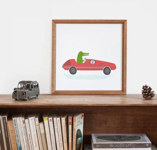 Racing Car Print for Kids or Boys Bedroom
