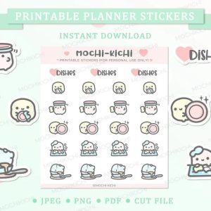 Cute Dishes Printable Planner Stickers