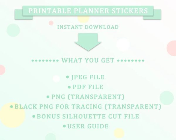 Cute Dishes Printable Planner Stickers