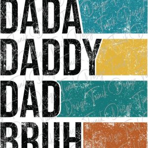 Dada Daddy Retro Dad Bruh Png - Father's Day Gift