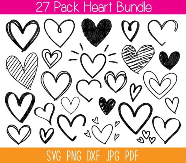 Handmade SVG and PNG Heart Bundle for Cricut