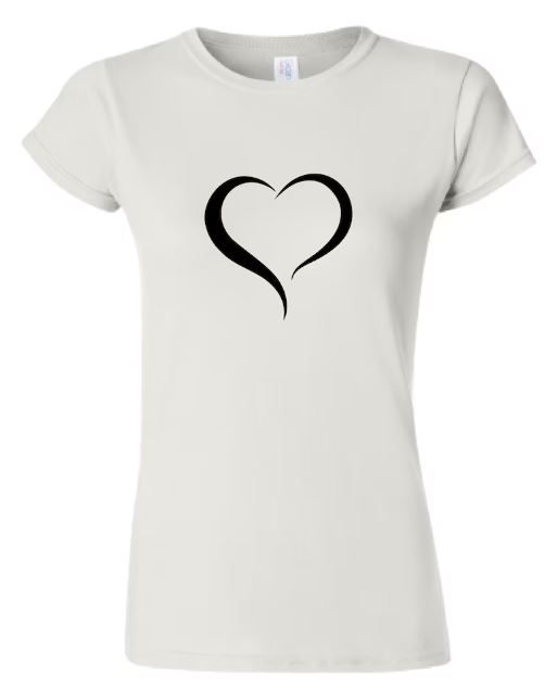 Black and White Open Heart Logo for Mockup