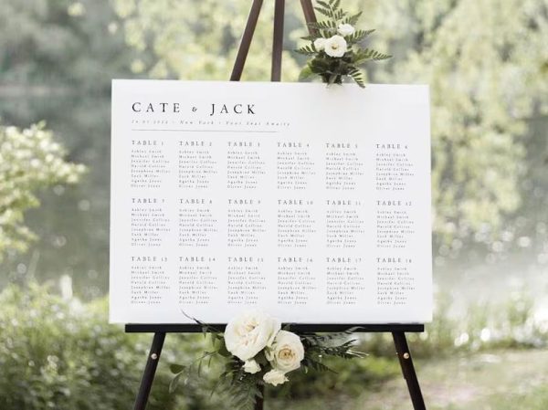 Modern Wedding Editable Seating Chart Template