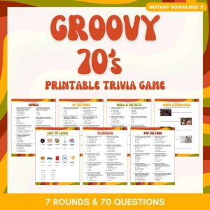 GROOVY 70'S TRIVIA Printable Game