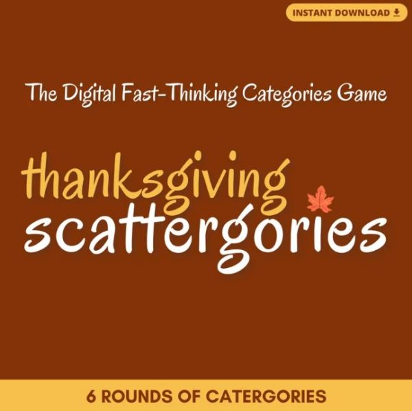 THANKSGIVING SCATTERGORIES Digital Game